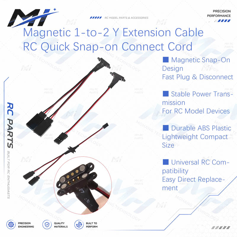 Drone Rc2 - Câble d'extension magnétique 1-vers-2 avec connecteur