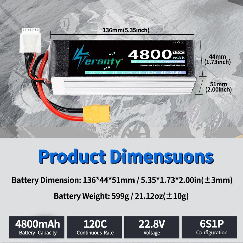 Batterie Lipo TERANTY 6S 4800m - Drone Rc Board avis et prix